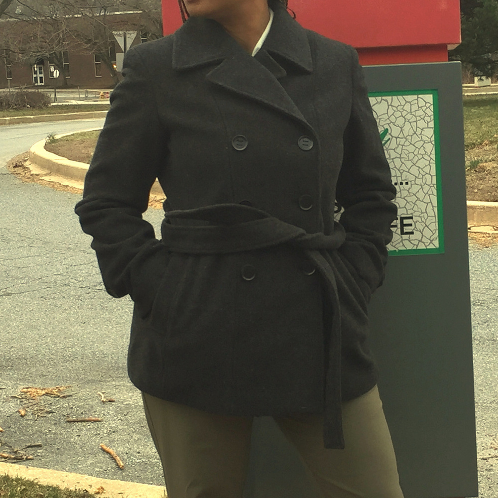 Woman's Calvin Klein Size 10 Wool Belted Peacoat
